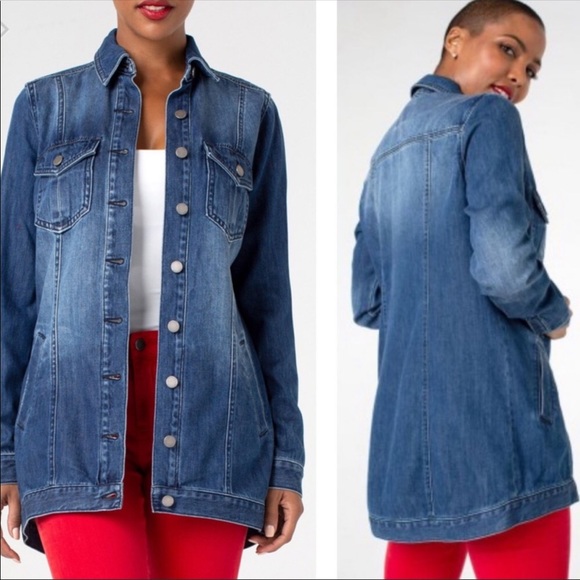 liverpool long denim jacket